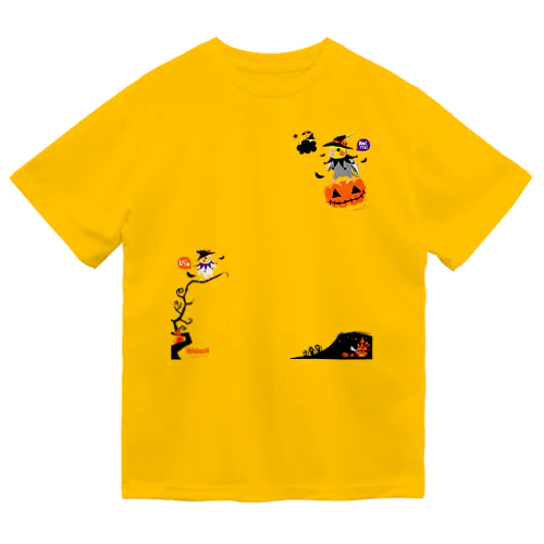 Flying Pumpkin オカメインコのハロウィン 大きめワンポイント系 0461 ドライTシャツ