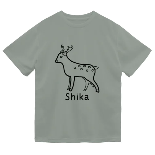 Shika (シカ) 黒デザイン ドライTシャツ