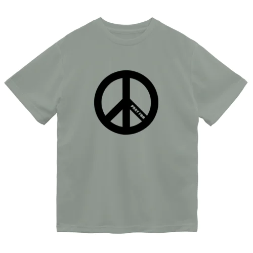 PRAY FOR PEACE ピースマーク ブラック Dry T-Shirt