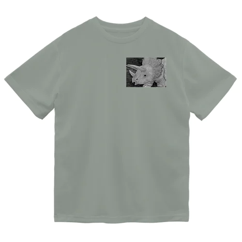 トリケラトプス　モノクロ Dry T-Shirt