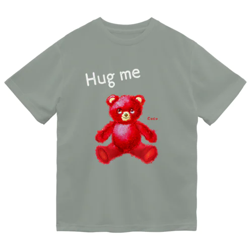 【Hug me】（赤くま） WHITE ドライTシャツ