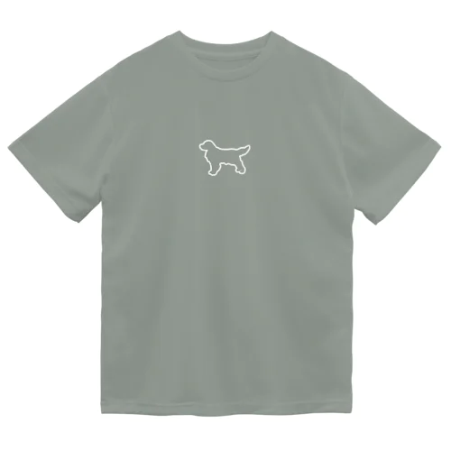 ゴールデンレトリバーのシンプルシルエット犬 ドライTシャツ