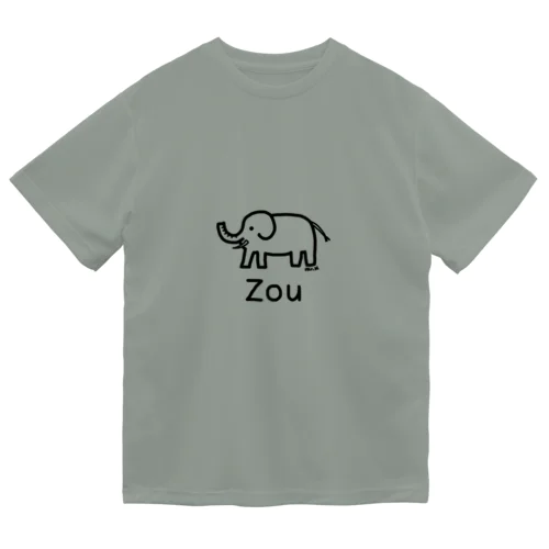 Zou (ゾウ) 黒デザイン Dry T-Shirt