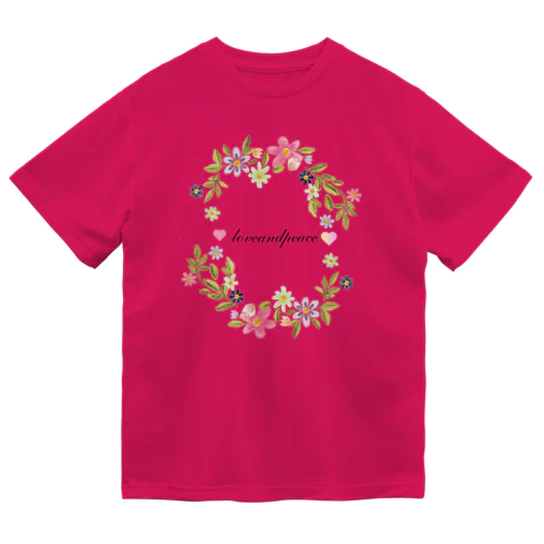 花柄lloveandpeace ドライTシャツ