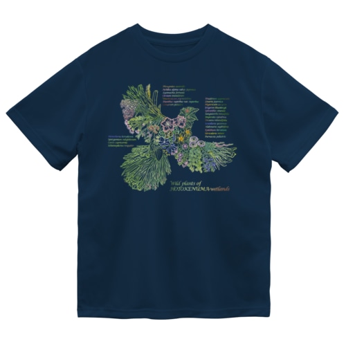 Wild plants of HOTOKENUMA-wetlands（色付き） Dry T-Shirt