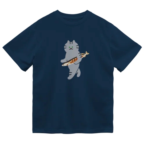 【大】盗んだ焼サンマと歩き出すねこ Dry T-Shirt