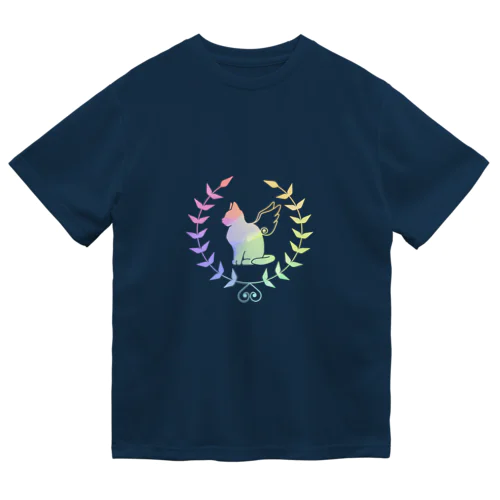 羽ねこさん(虹1) ドライTシャツ