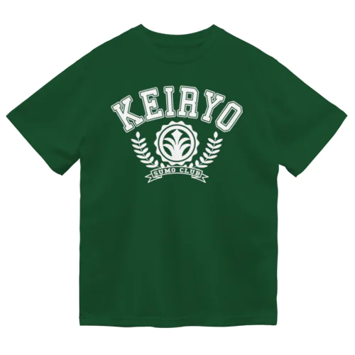 カレッジ風ロゴ「KEIRYO」白インク Dry T-Shirt