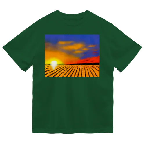 田んぼと夕焼け Dry T-Shirt