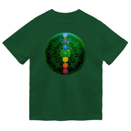 宇宙曼荼羅　緑の奇跡 ドライTシャツ