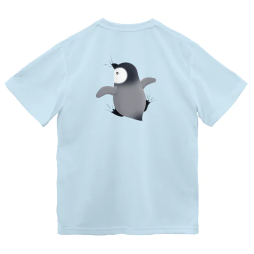 しがみつくペンギン ドライTシャツ