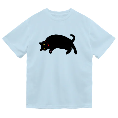 横たわる黒猫ちゃん2 ドライTシャツ