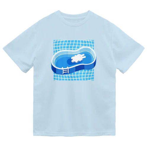 プールにうかぶうさぎ Dry T-Shirt