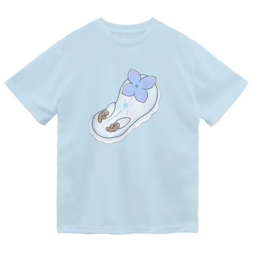 ツノアリウサギアジサイモドキウミウシ 青色ver. ドライTシャツ