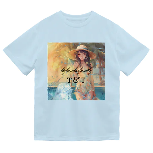 夏の海辺に君とイルカ ドライTシャツ