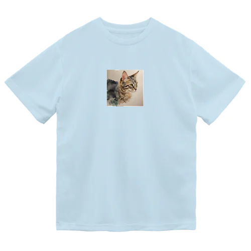 横向き猫 ドライTシャツ