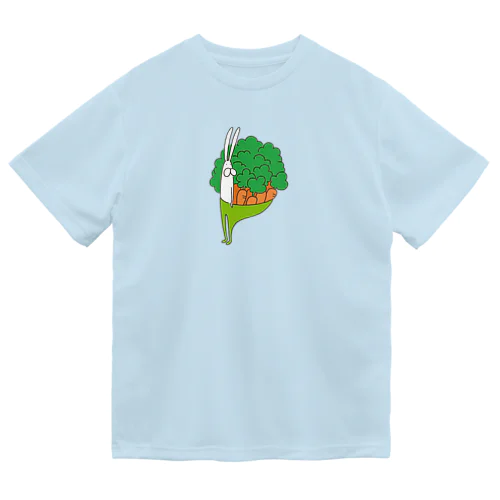 うさぎタイツとにんじんの収穫 ドライTシャツ