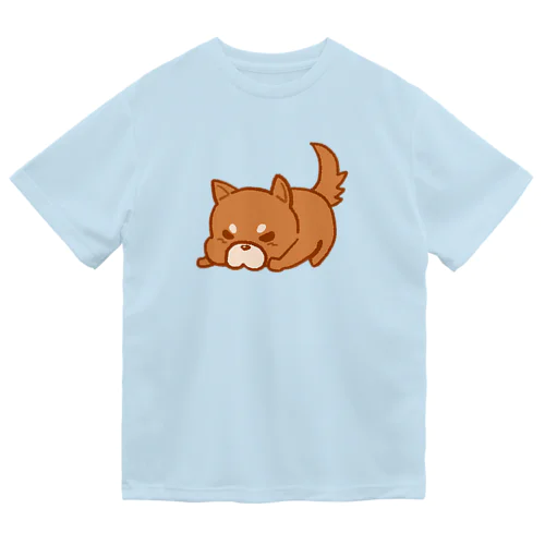 おこりんぼしば（茶） ドライTシャツ