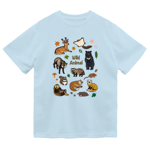 野生動物たち ドライTシャツ