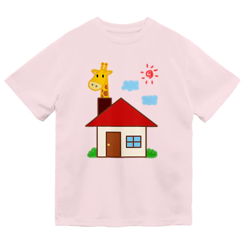 こっそりキリン飼ってます（文字なしver.） ドライTシャツ