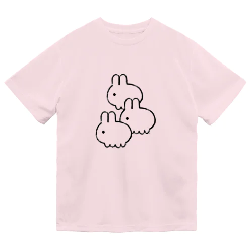 なかよしうさちゃん　しろくろ ドライTシャツ