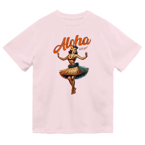 ビンテージアロハフラガール Vintage Aloha Hula Gril in Hawaii Dry T-Shirt