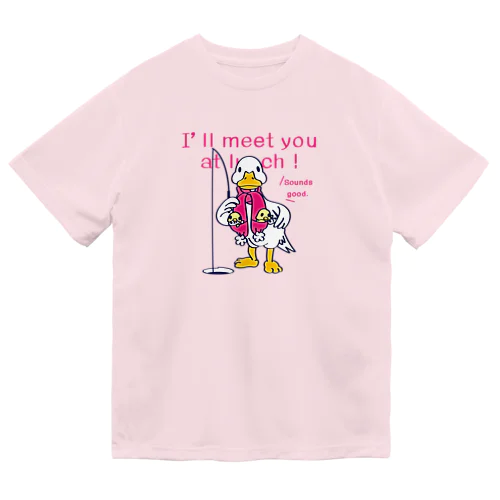 CT76あひるのおひるさんのサカナ釣り ドライTシャツ