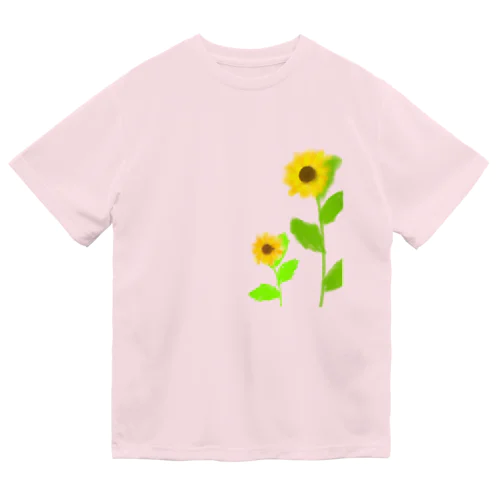 風に揺れる向日葵 ドライTシャツ