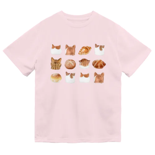 ねこあたまコレクション茶白後頭部とパン ドライTシャツ