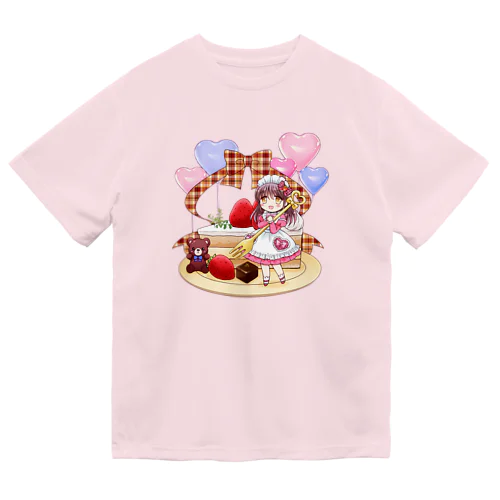 苺ショートケーキ（チェックリボン） ドライTシャツ