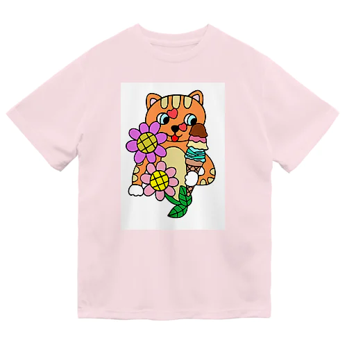 猫さん　アイスとお花 Dry T-Shirt