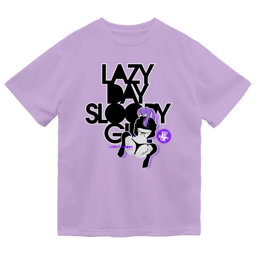 LAZY DAY SLOOPY GIRL 0574 ブラックフーディー女子 エロポップ ロゴ ドライTシャツ