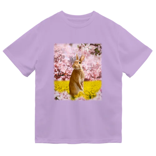 お花見うさぎ-うさぎのうみ ドライTシャツ