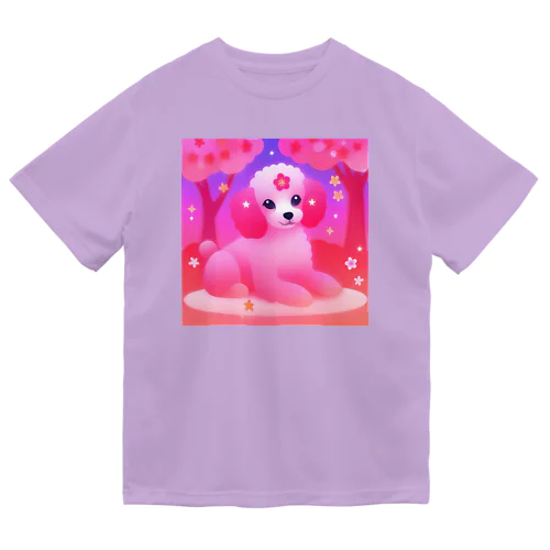 お花見犬 ドライTシャツ