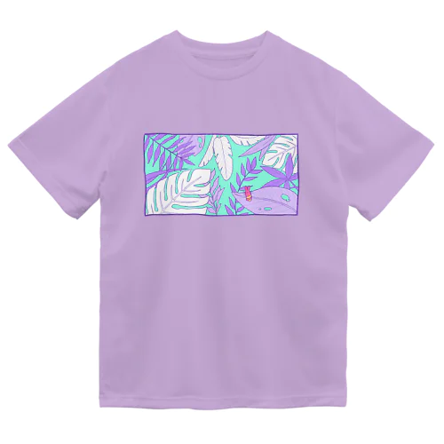 はっぱとうさむし_白×紫 ドライTシャツ