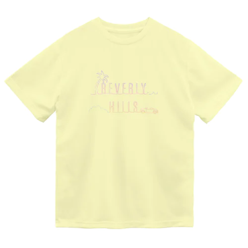 ビバリーヒルズ(波と雲と車とヤシの木) Dry T-Shirt