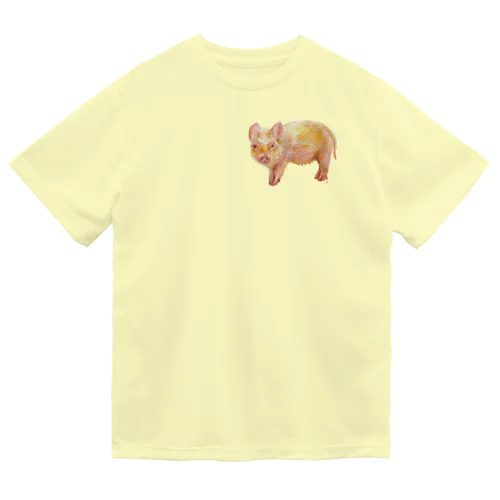 クレパスで描いたミニブタさん Dry T-Shirt