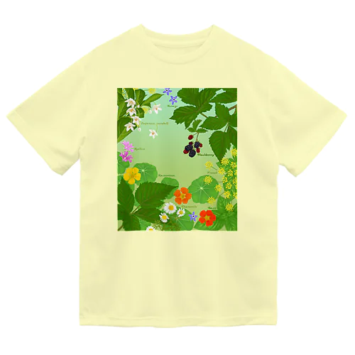 庭の植物（朝） ドライTシャツ