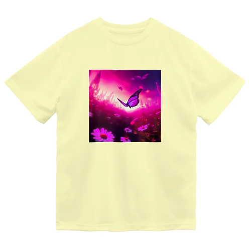 【Neon Animals】お花畑の蝶々🦋 Dry T-Shirt