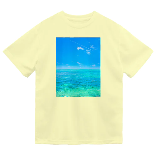 海と飛行機雲 ドライTシャツ