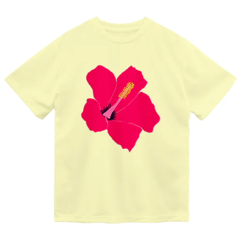 フラワーデザイン「赤いハイビスカス」 Dry T-Shirt