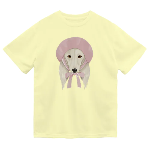 Saluki×ベレー帽 ドライTシャツ