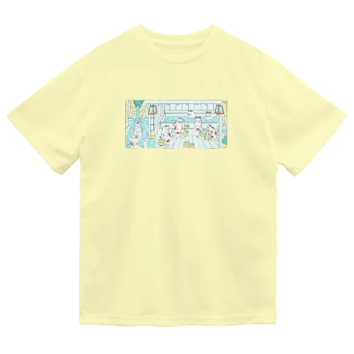 猫の温泉（カラー） ドライTシャツ