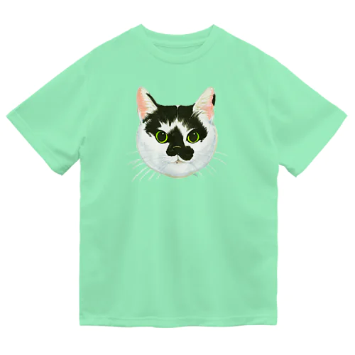 ねこさんのお顔（白黒ねこ） Dry T-Shirt