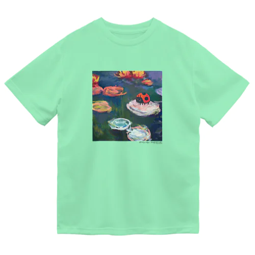 名画を楽しむてんとう虫〜水面の絵画〜 ドライTシャツ