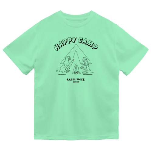 HAPPY CAMP（サーベルタイガーとネアンデルタール人） ドライTシャツ