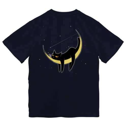 【背面版】下弦の月と猫 Dry T-Shirt