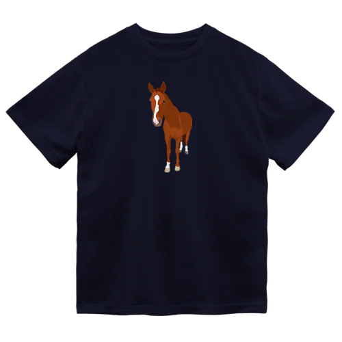 栗毛馬 ドライTシャツ