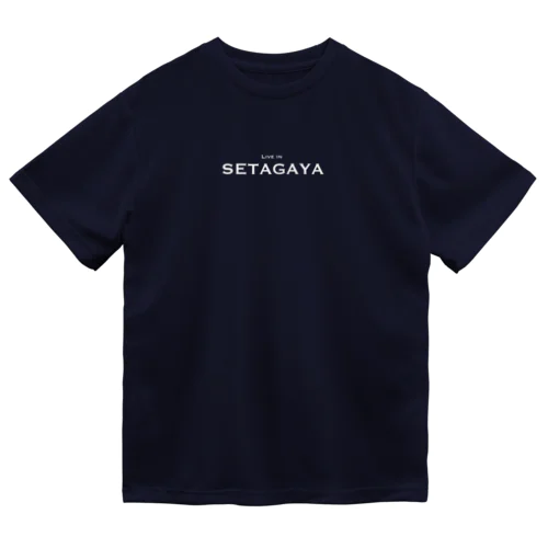 世田谷グッズ　ホワイトlive in setagaya ロゴ ドライTシャツ