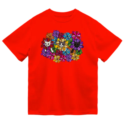 にゃんこ花畑。 ドライTシャツ